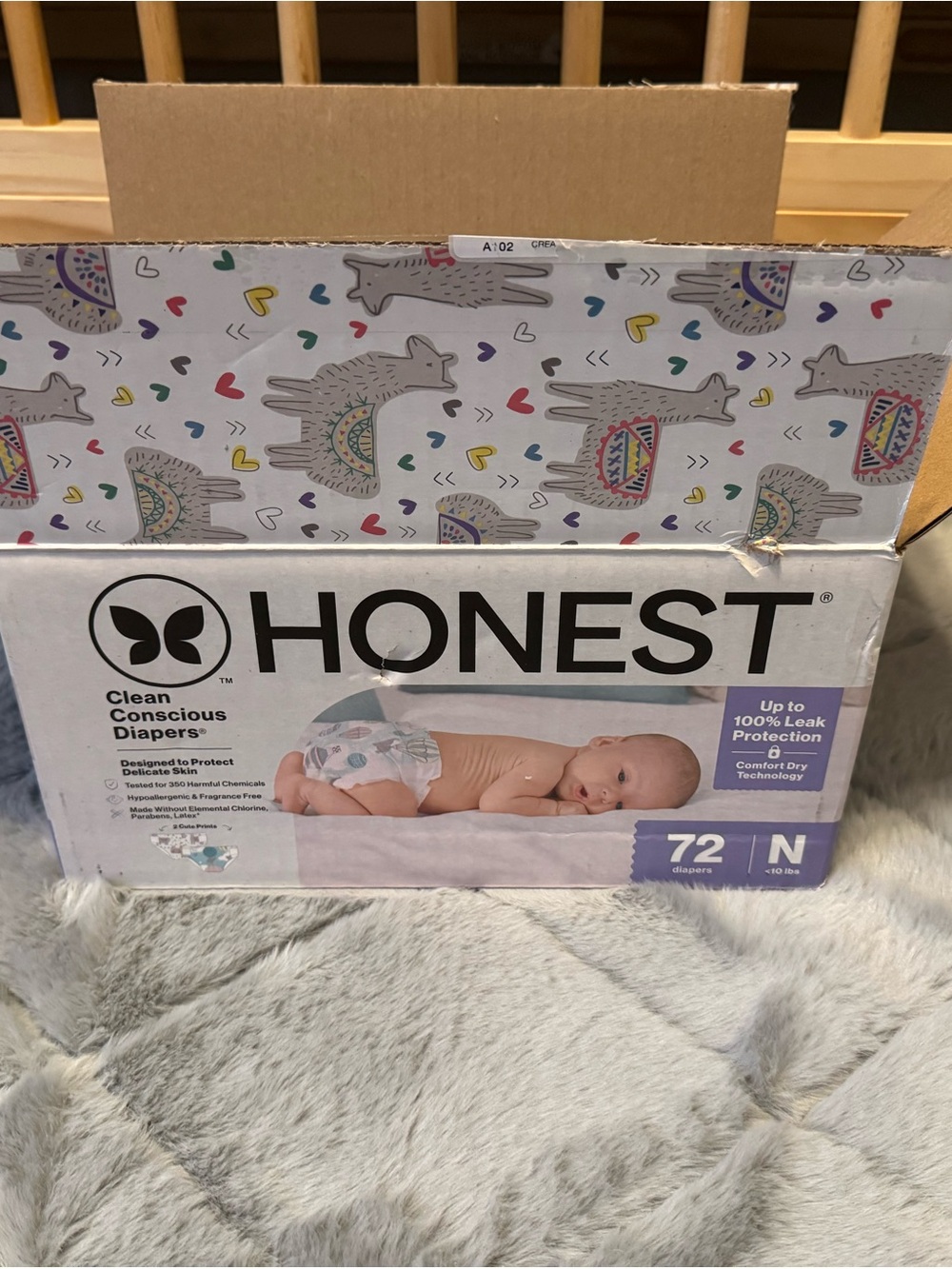 HONEST Baby Diapers - Neutral Pattern (72 Count, N)